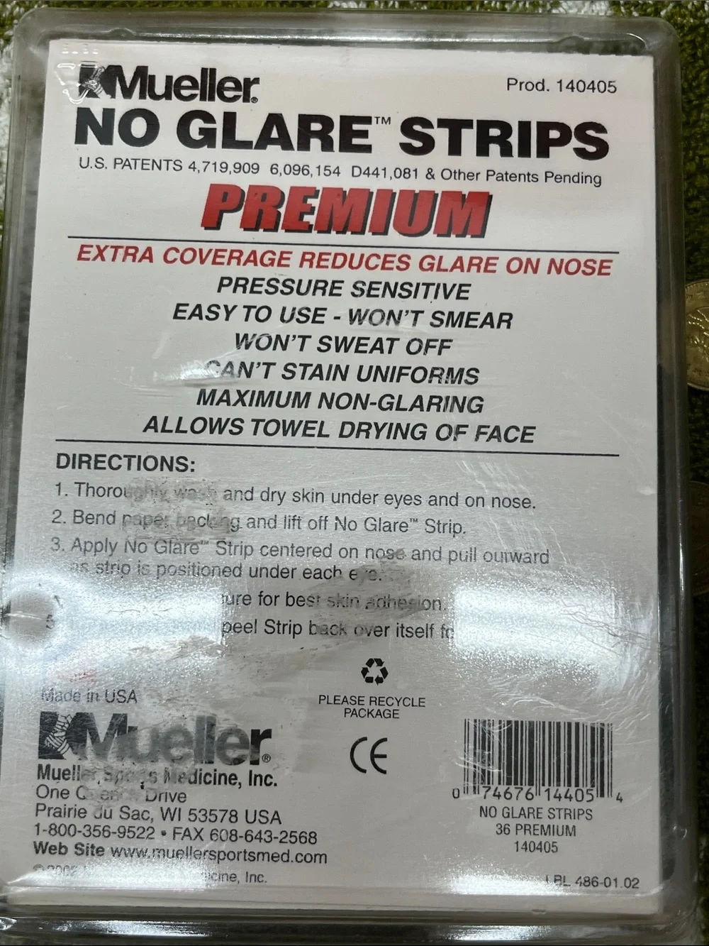No Glare Strips - Red Pressure Sensitive Nose Strips